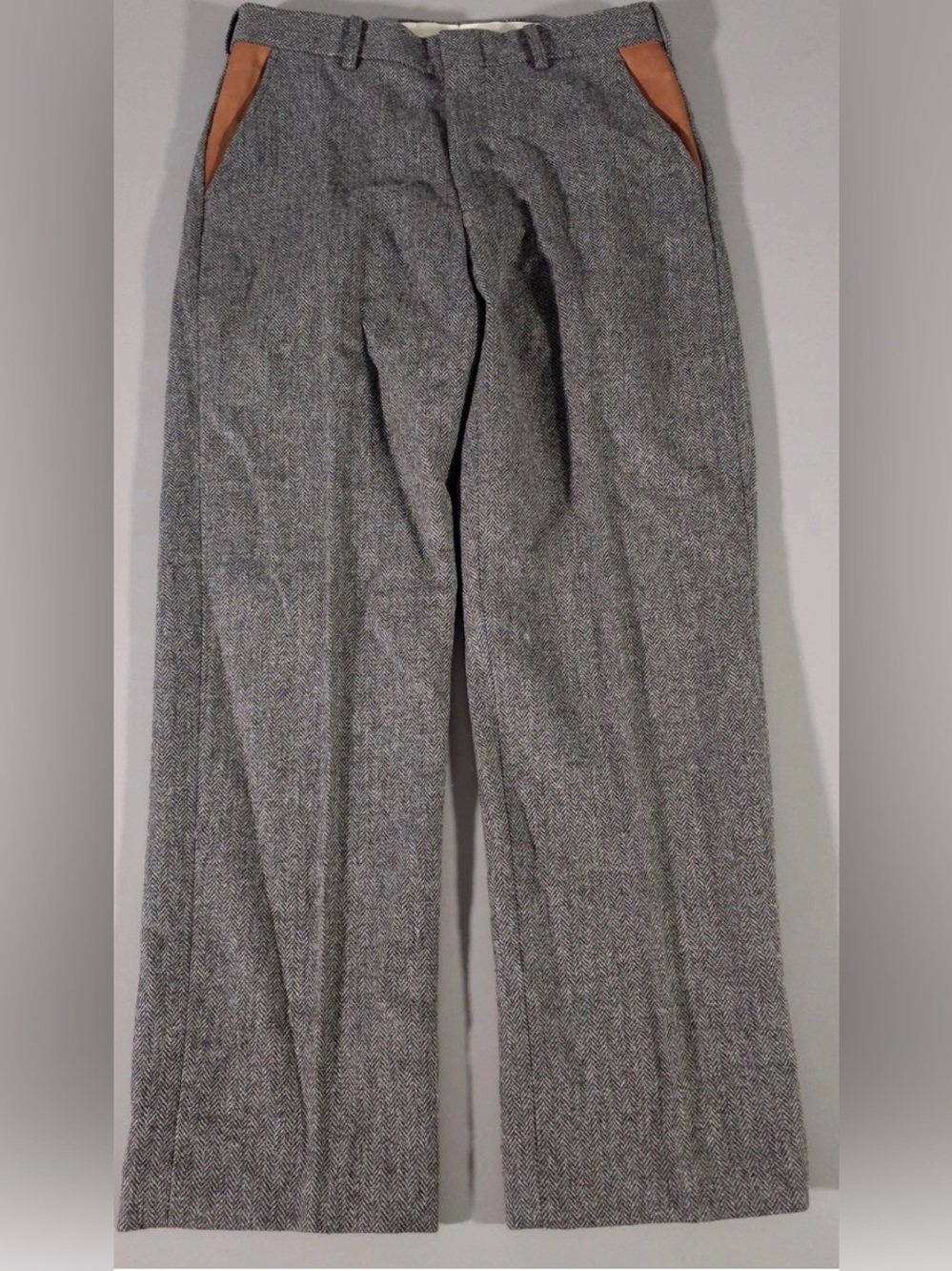 Men's Orvis 100% Wool Herringbone Trousers Grey 44R